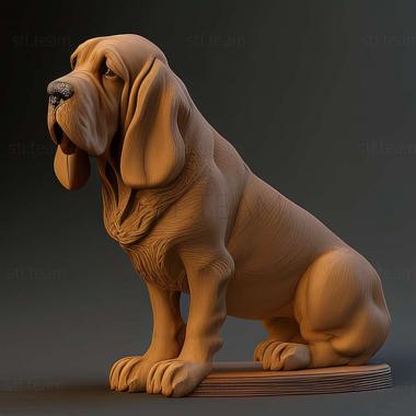 3D model Bloodhound dog (STL)
